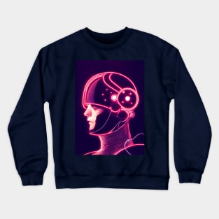 Human face with artificial intelligence. Crewneck Sweatshirt